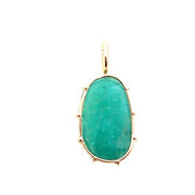 HEATHER B MOORE Medium Amazonite Harriet Stone Wrapped in 14K Yellow Gold